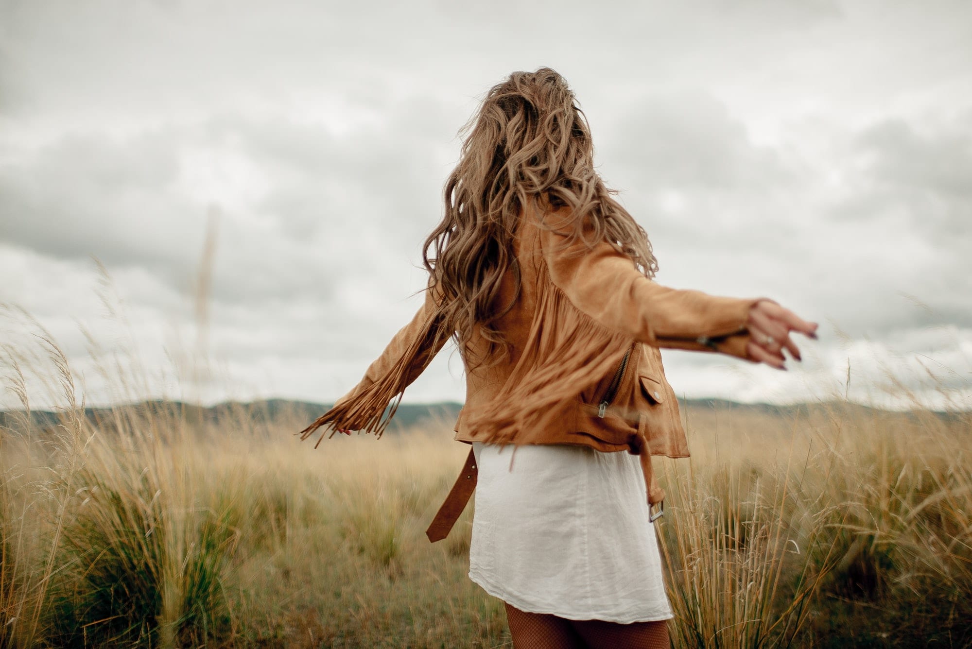 Freedom girl portrait in boho style