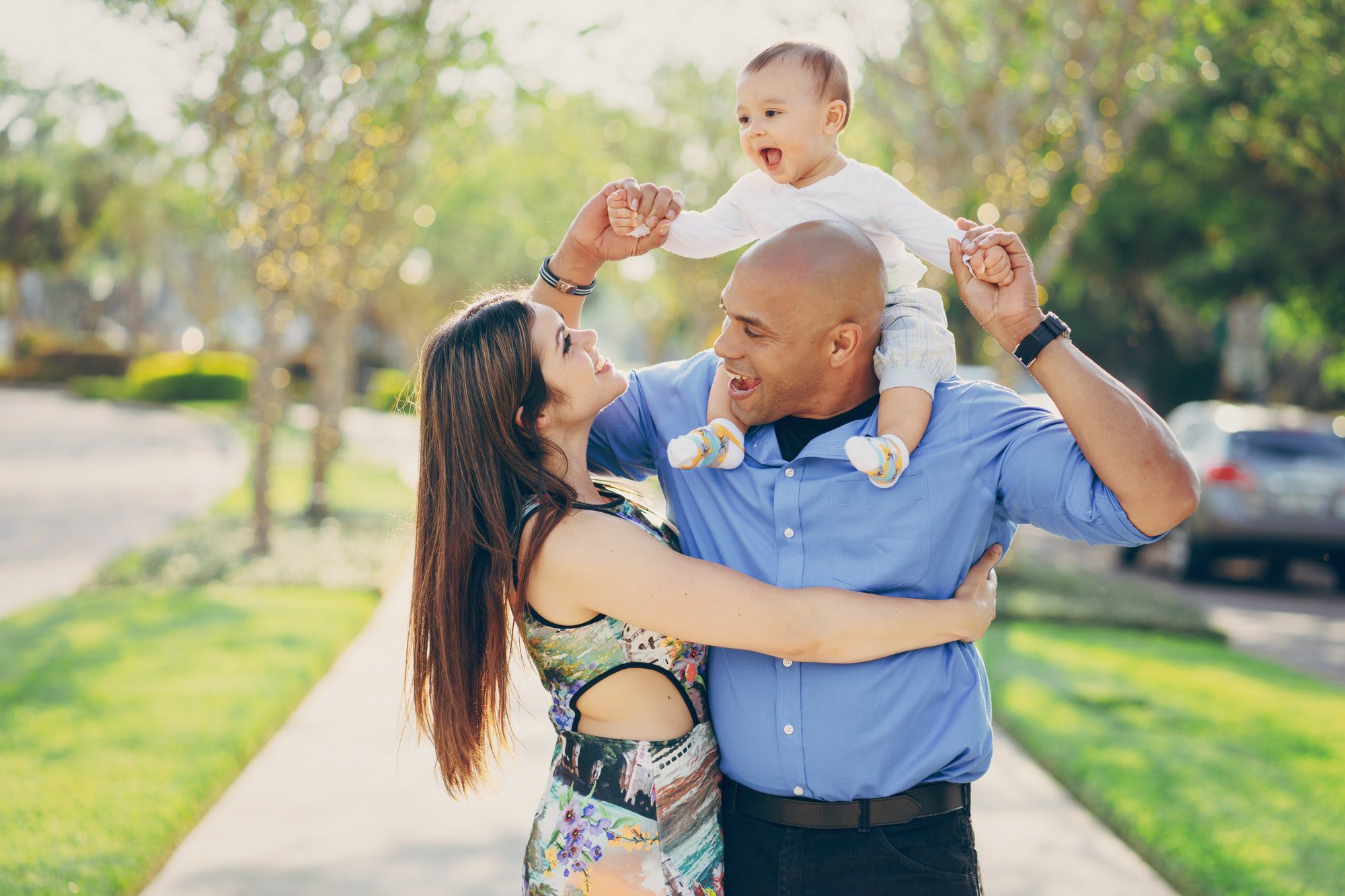 family on a walk