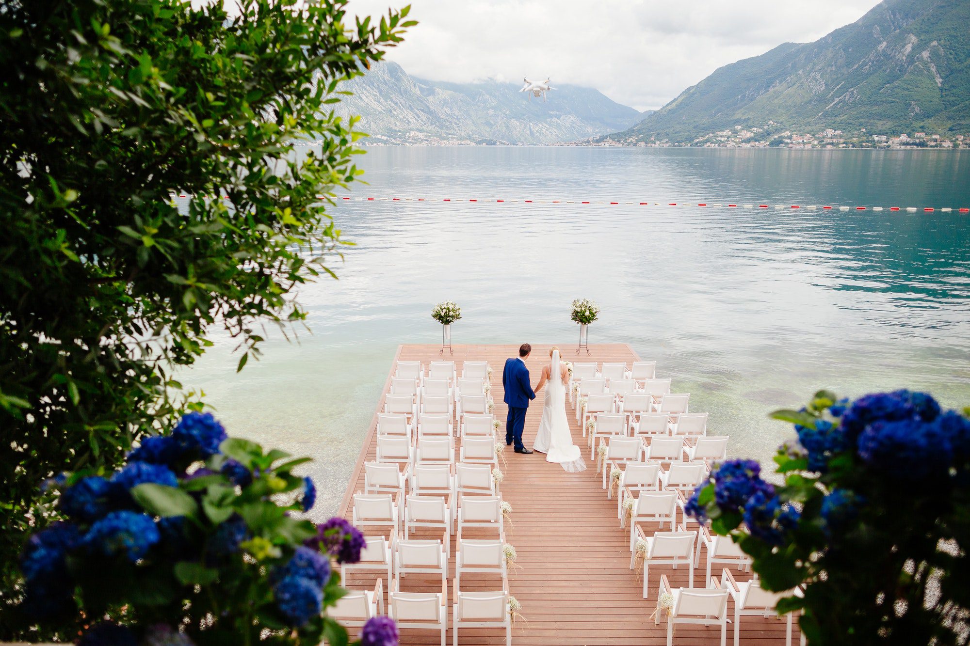 wedding couple at destination wedding ceremony