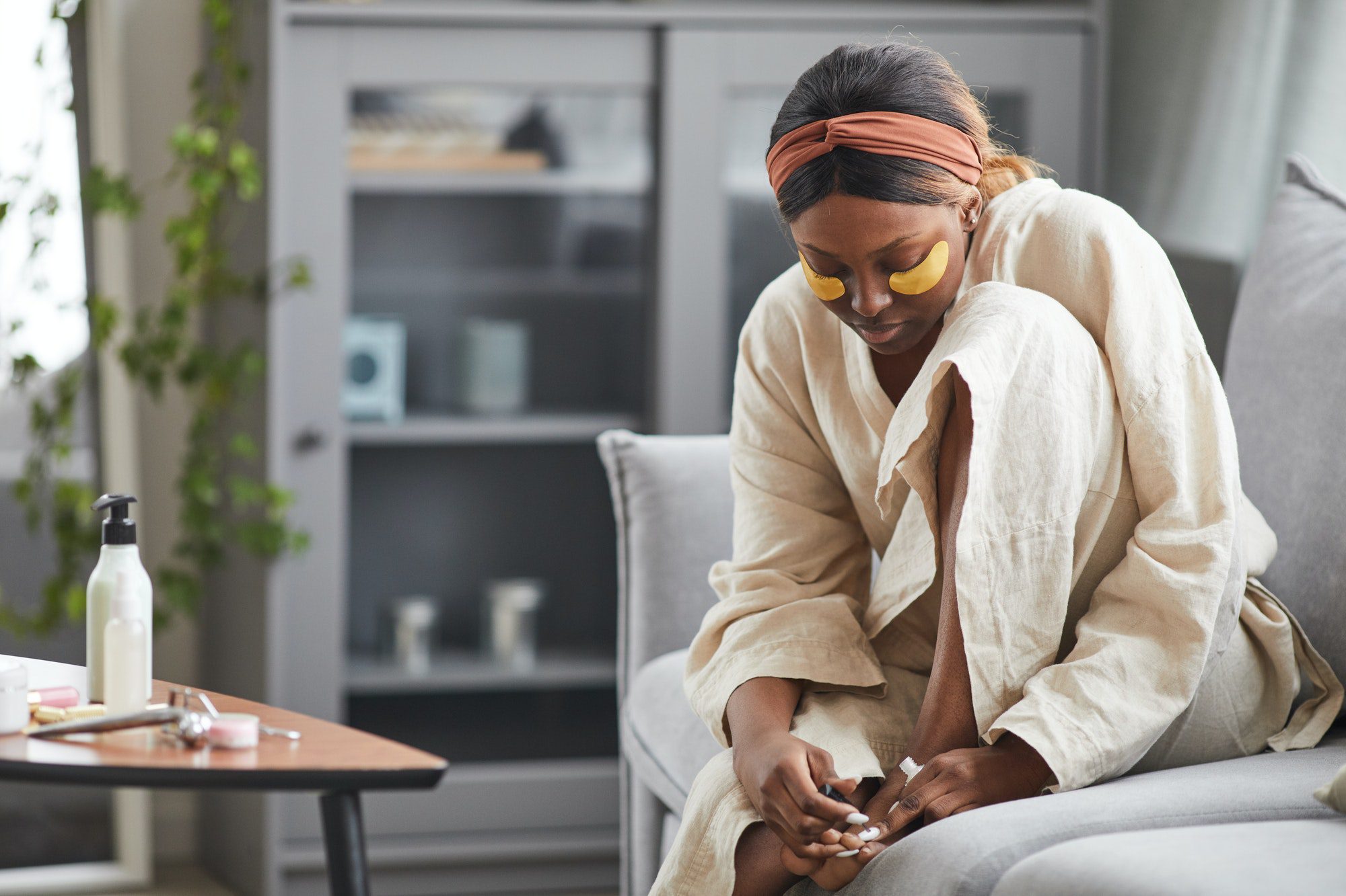 African American Woman Enjoying Self Care Day