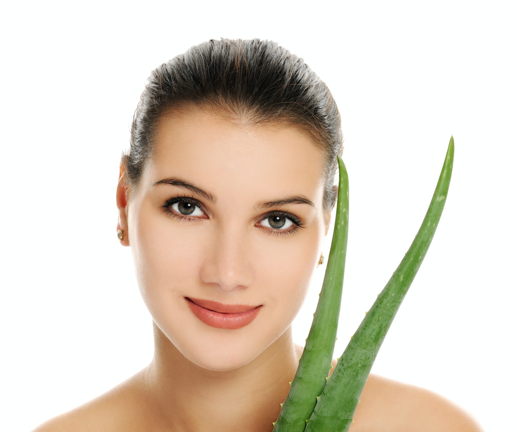 woman with aloe vera