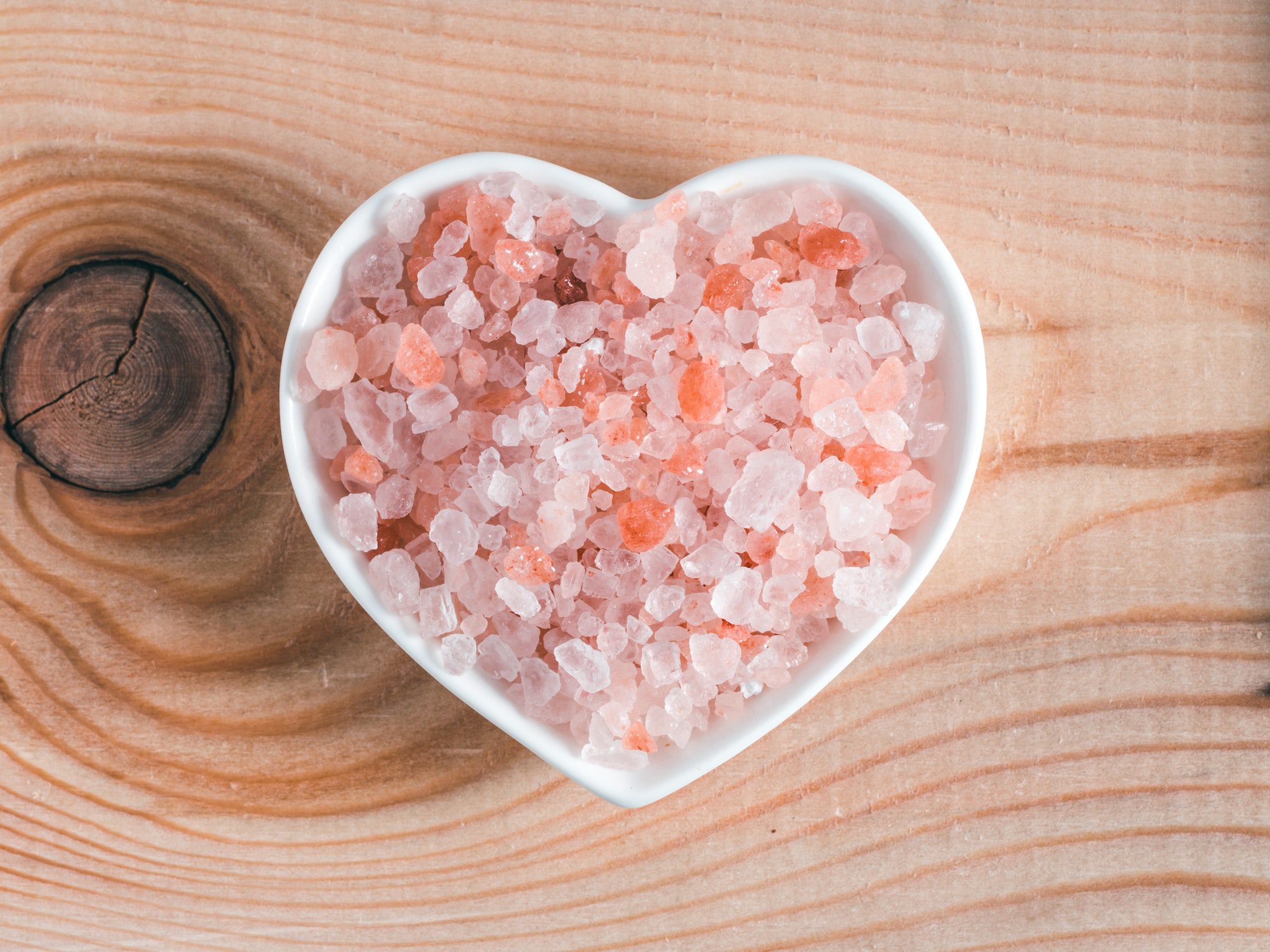 Himalayan pink salt in crystals