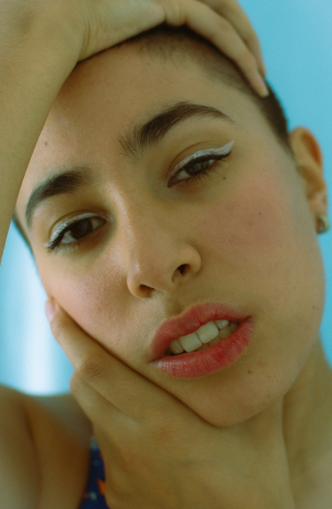 Portrait of woman with light eyeliner