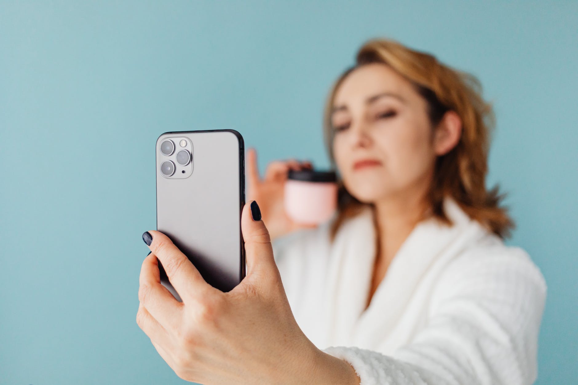 a woman taking a selfie