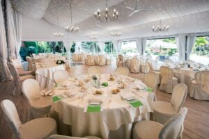 Wedding reception venue in a large marquis